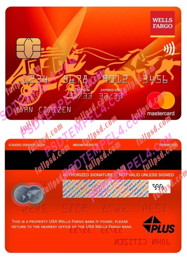 USA Wells Fargo bank Mastercard PSD
