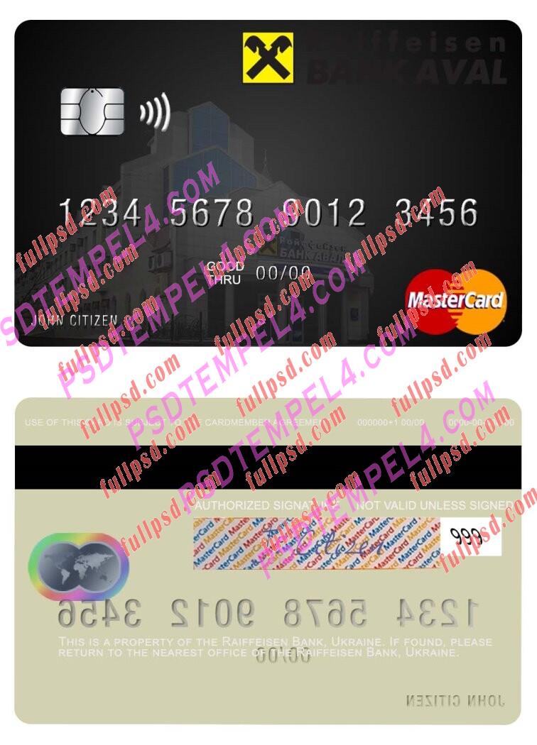 Ukraine Raiffeisen Bank Mastercard PSD