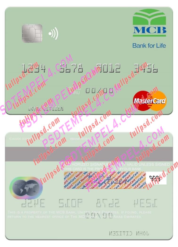United Arab Emirates MCB Bank Mastercard PSD