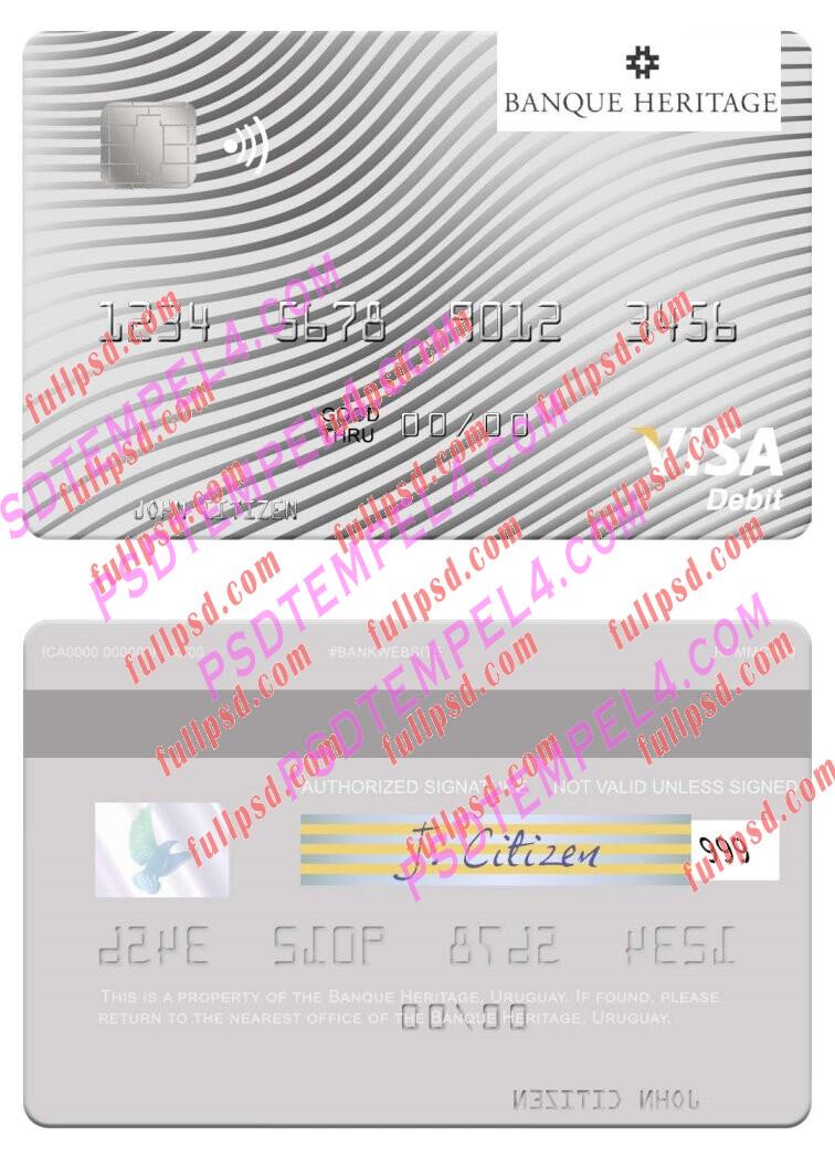 Uruguay Banque Heritage visa debit card PSD