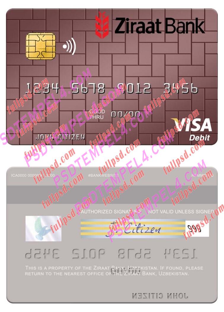 Uzbekistan Ziraat Bank visa debit card PSD