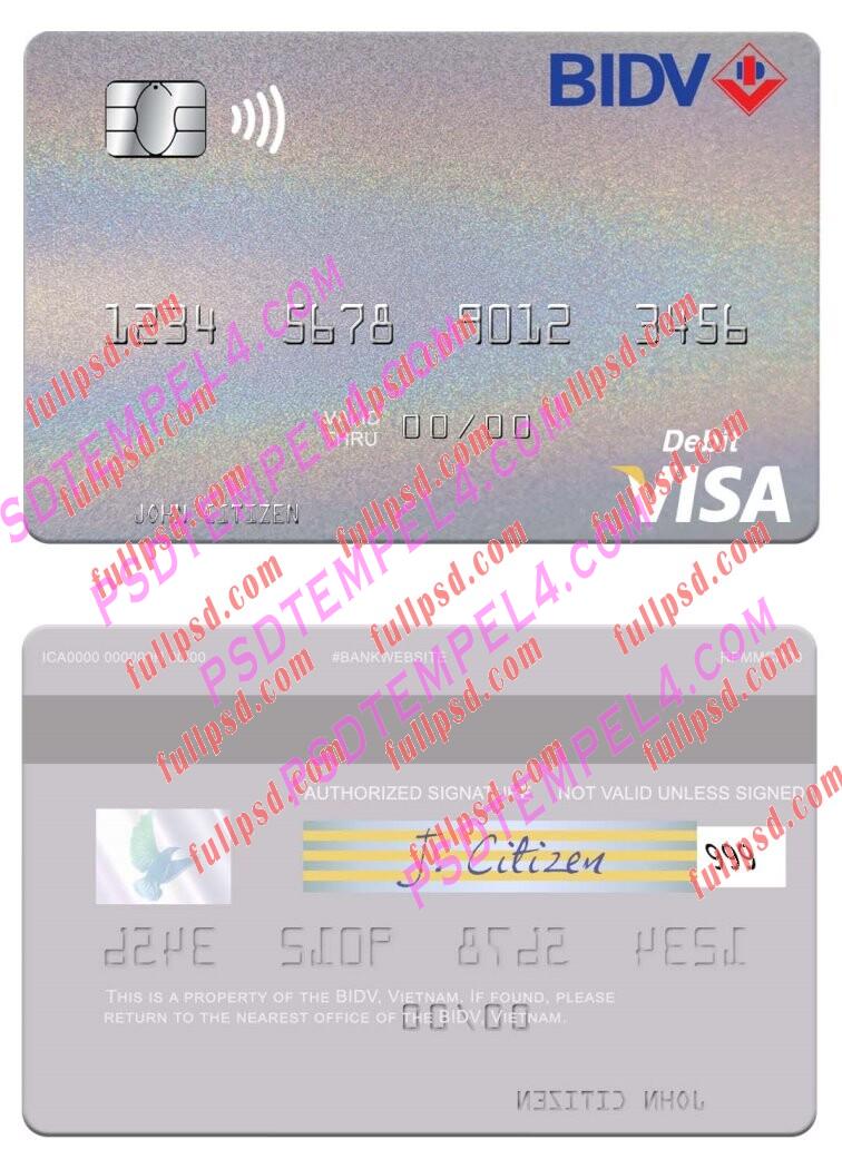 Vietnam BIDV visa debit card PSD