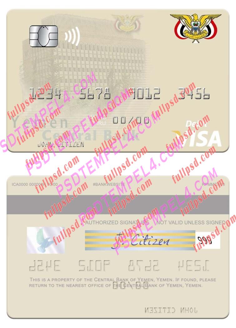 Yemen Central Bank of Yemen visa debit card PSD