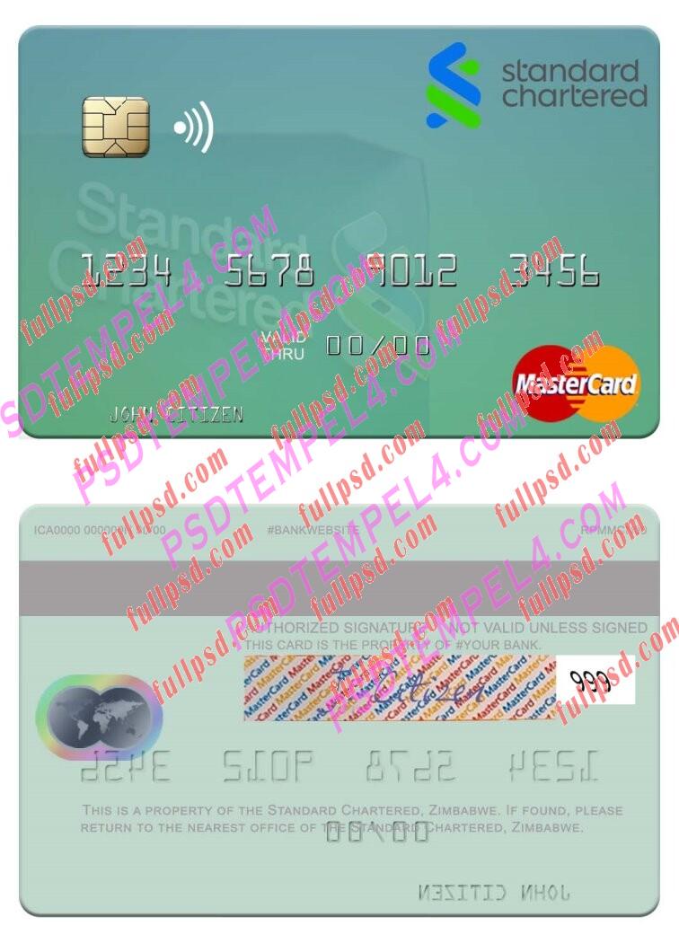 Zimbabwe Standard Chartered Mastercard PSD