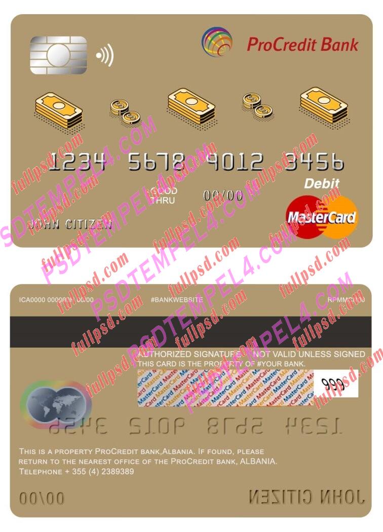 albania procredit bank Mastercard PSD