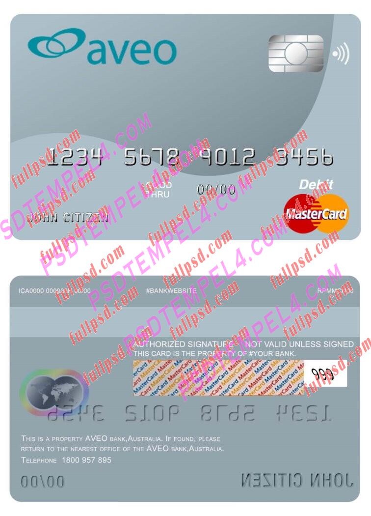 australia aveo bank Mastercard PSD