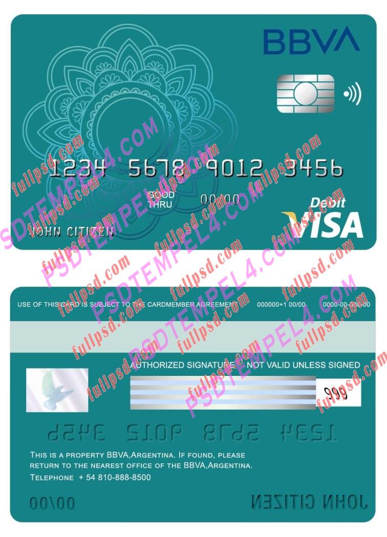 Argentina bbva bank visa card PSD