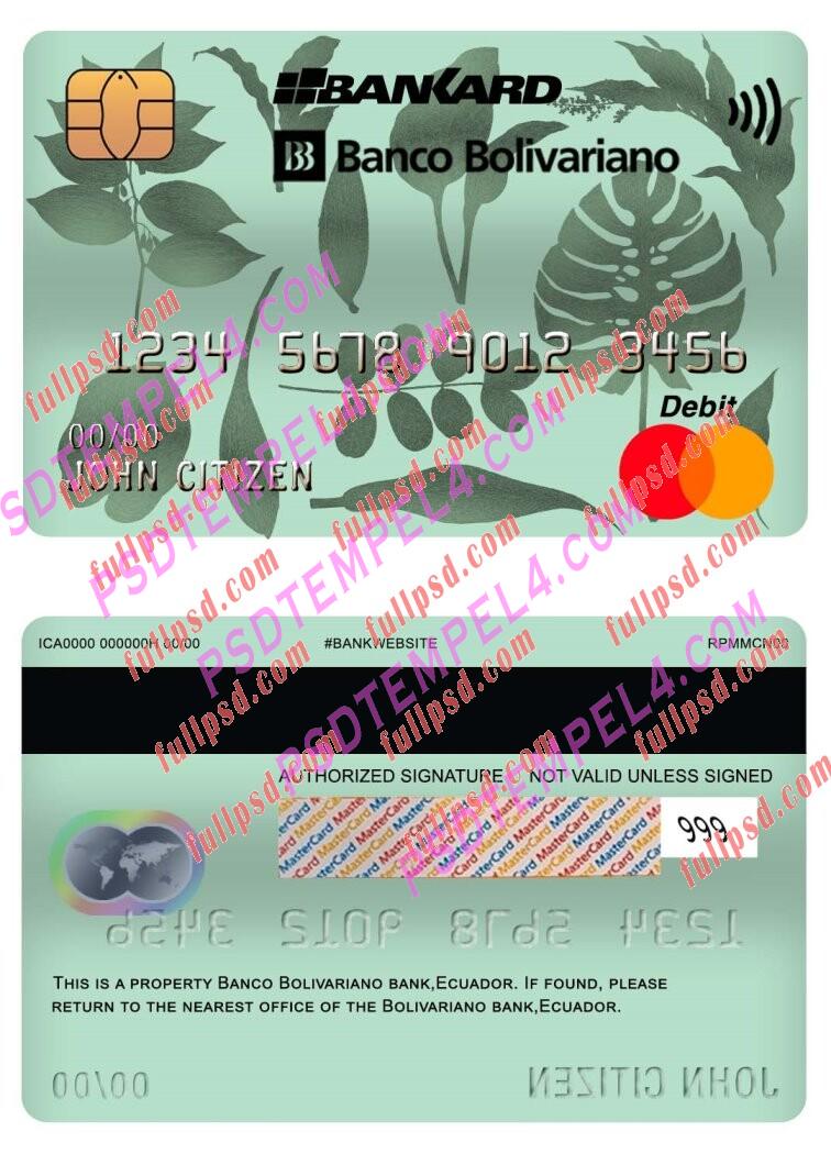 ecuador bolivariano bank Mastercard PSD