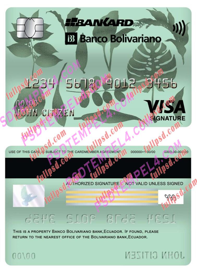 ecuador bolivariano bank visa signature card PSD