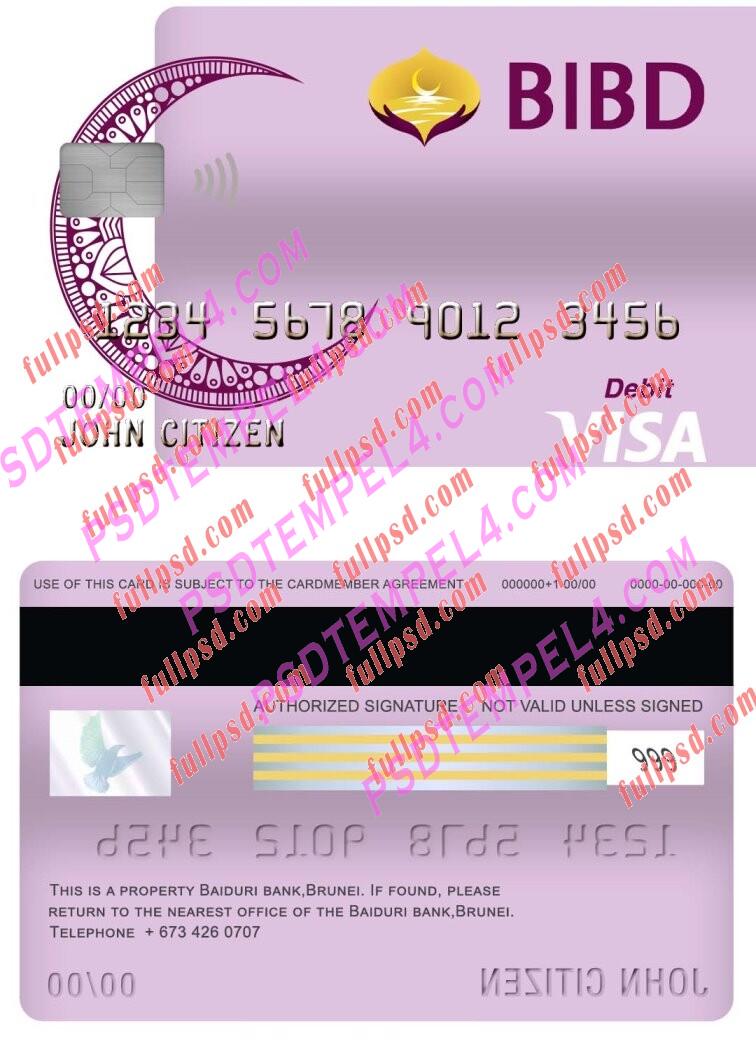 brunei baiduri bank visa debit card PSD