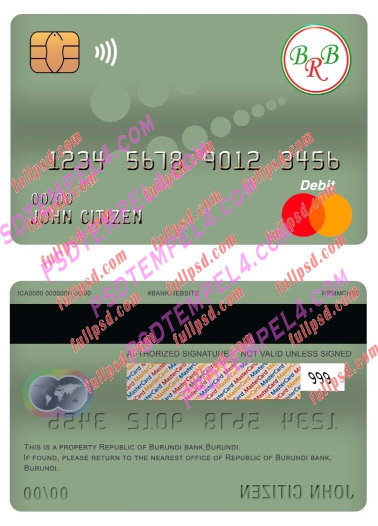 burundi bank of the republic of burundi master debit card PSD
