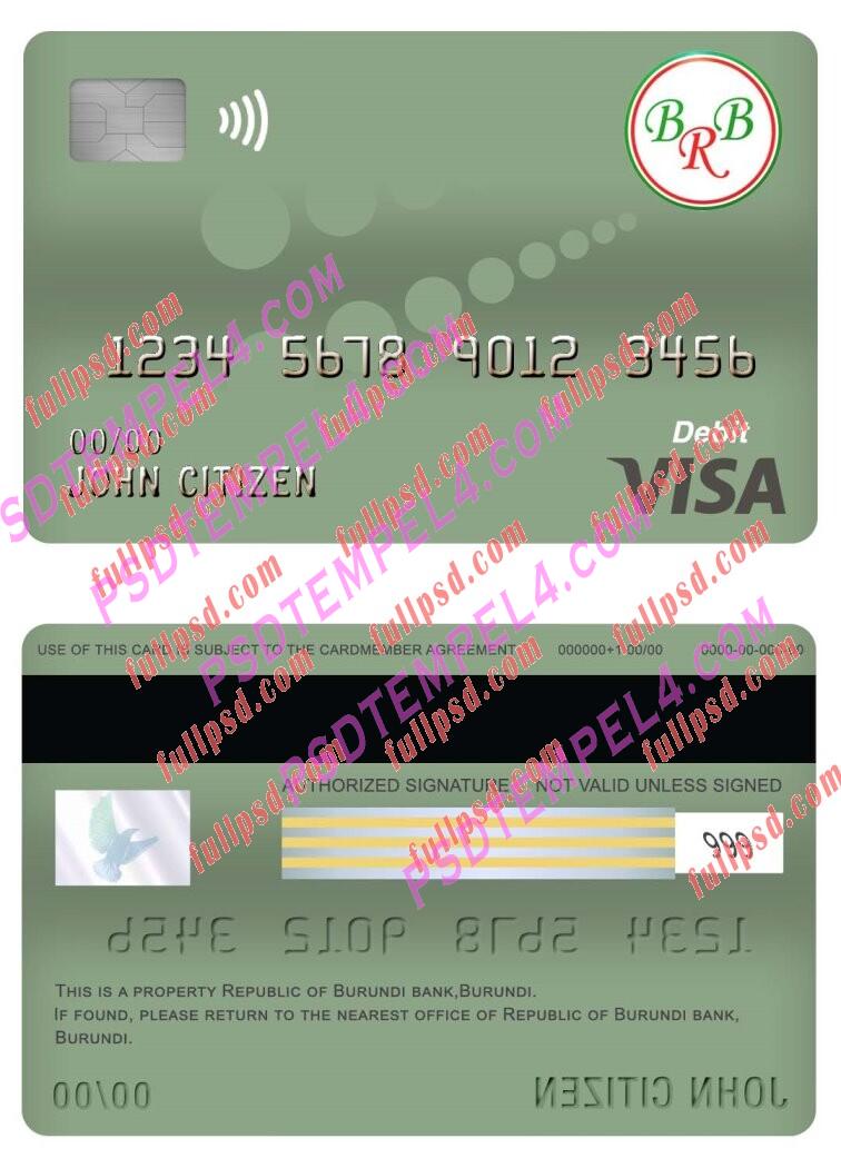 burundi bank of the republic of burundi visa debit card PSD