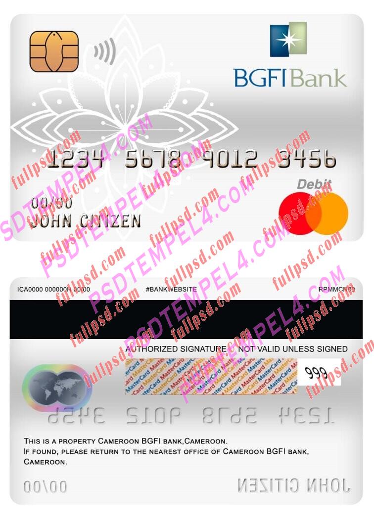 cameroon bgfi bank master debit card PSD