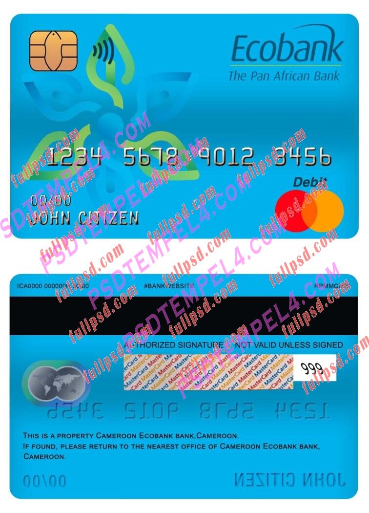 cameroon ecobank bank master debit card PSD