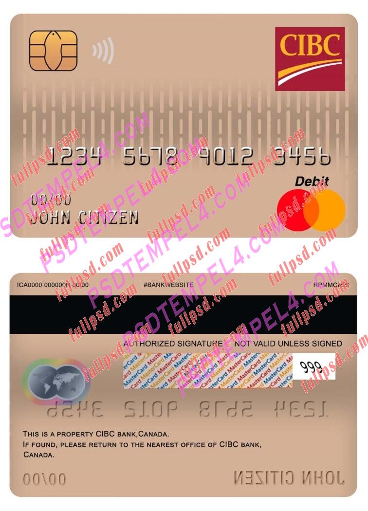 canada cibc bank master debit card PSD