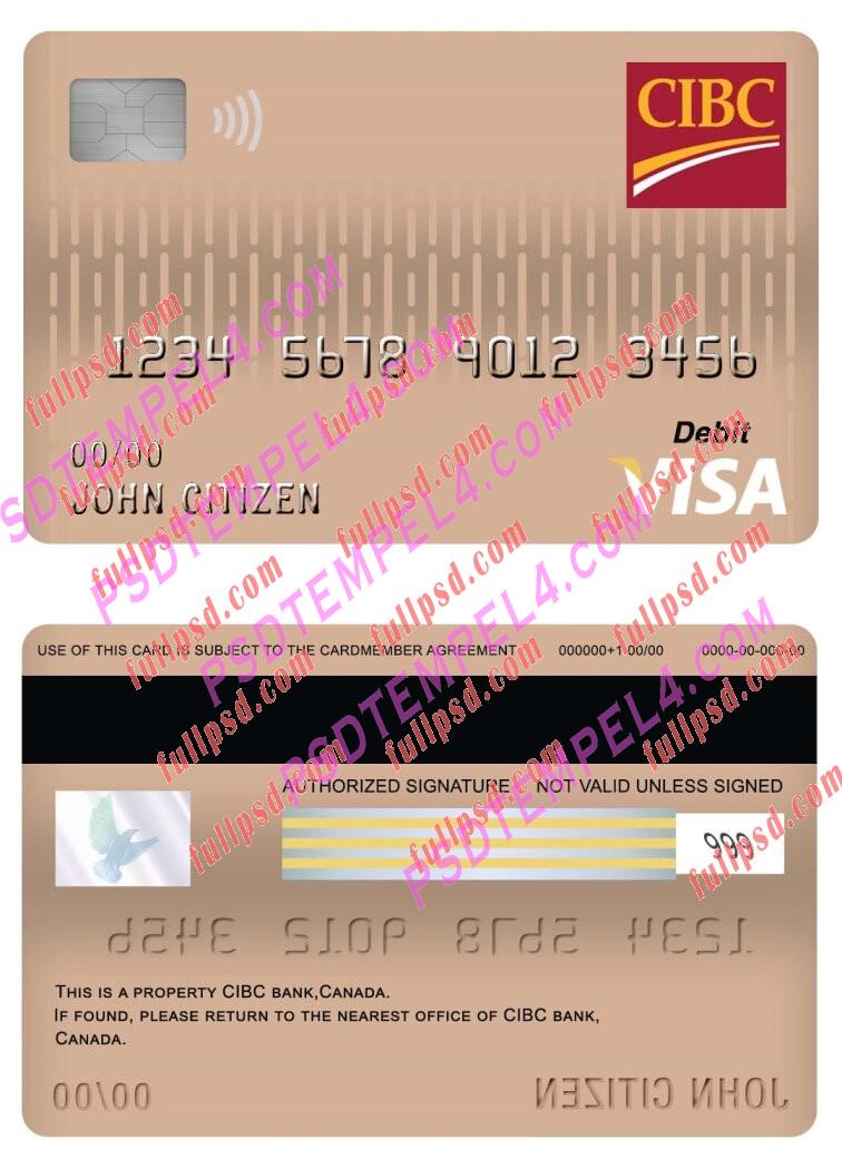 canada cibc bank visa debit card PSD