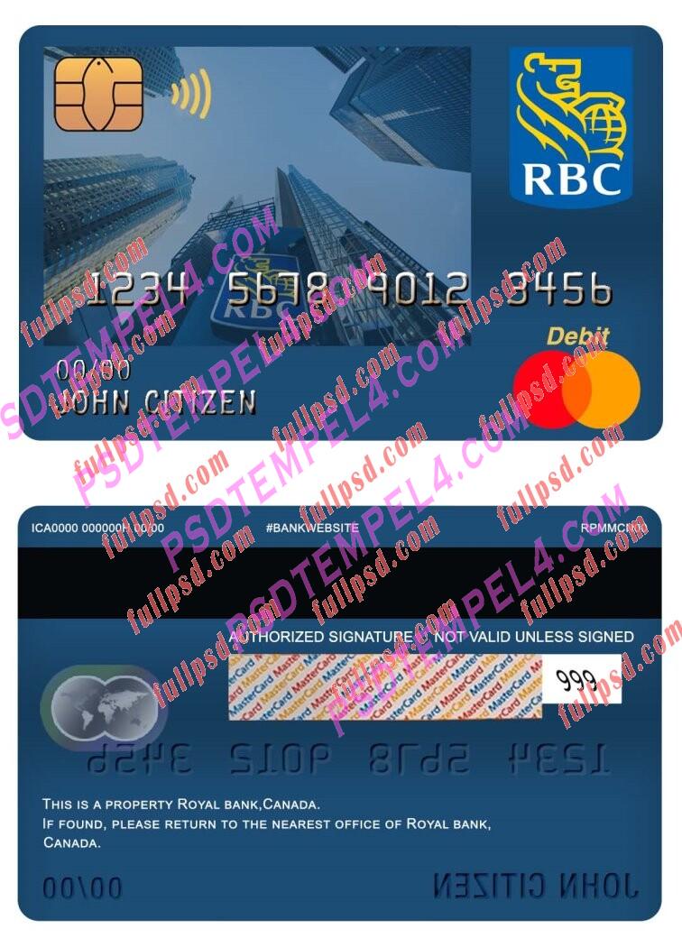 canada royal bank master debit card PSD
