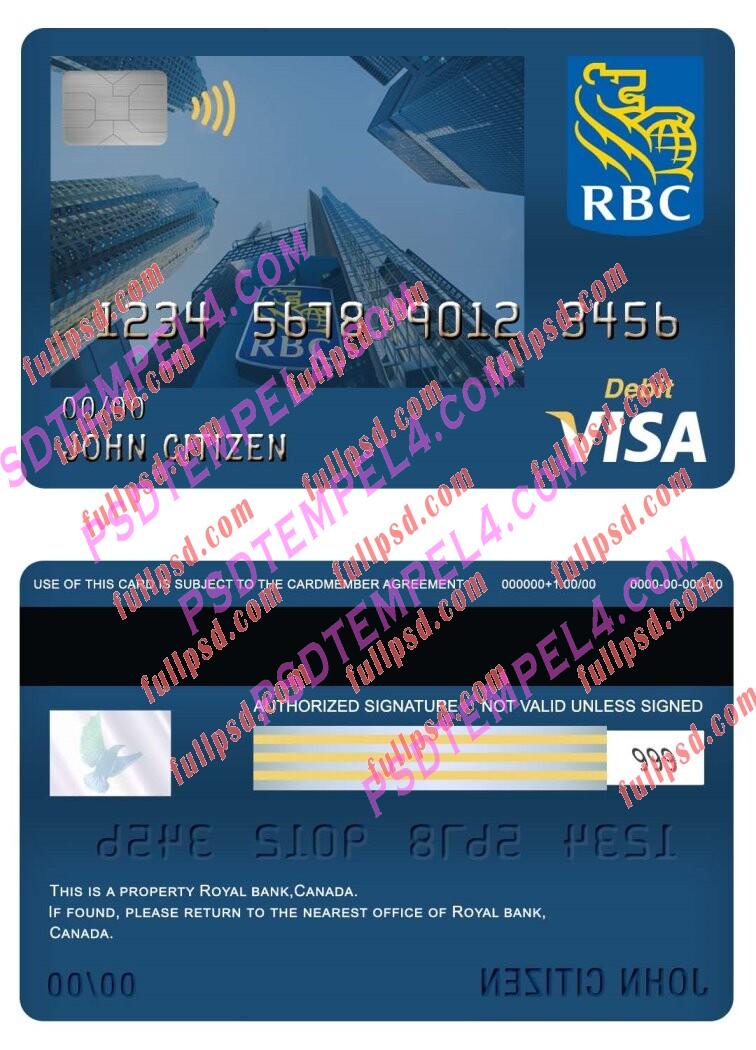 canada royal bank visa debit card PSD