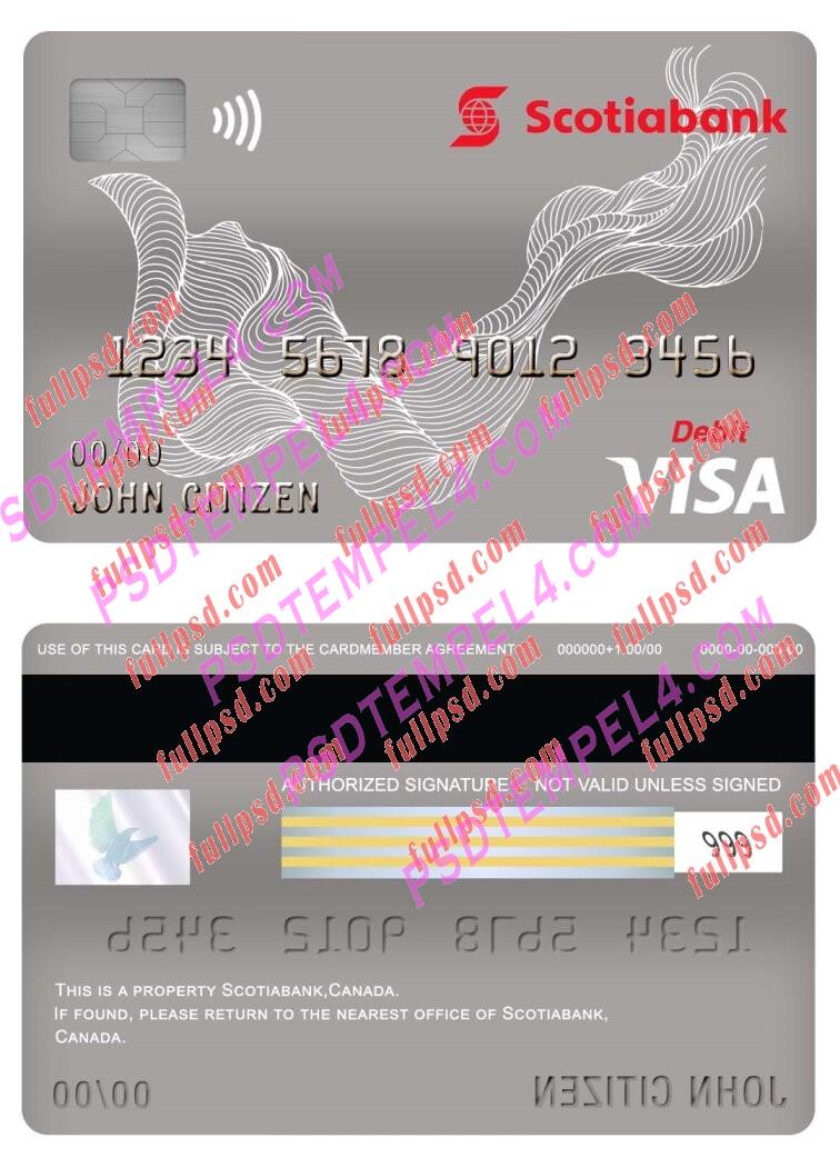 canada scotiabank visa debit card PSD