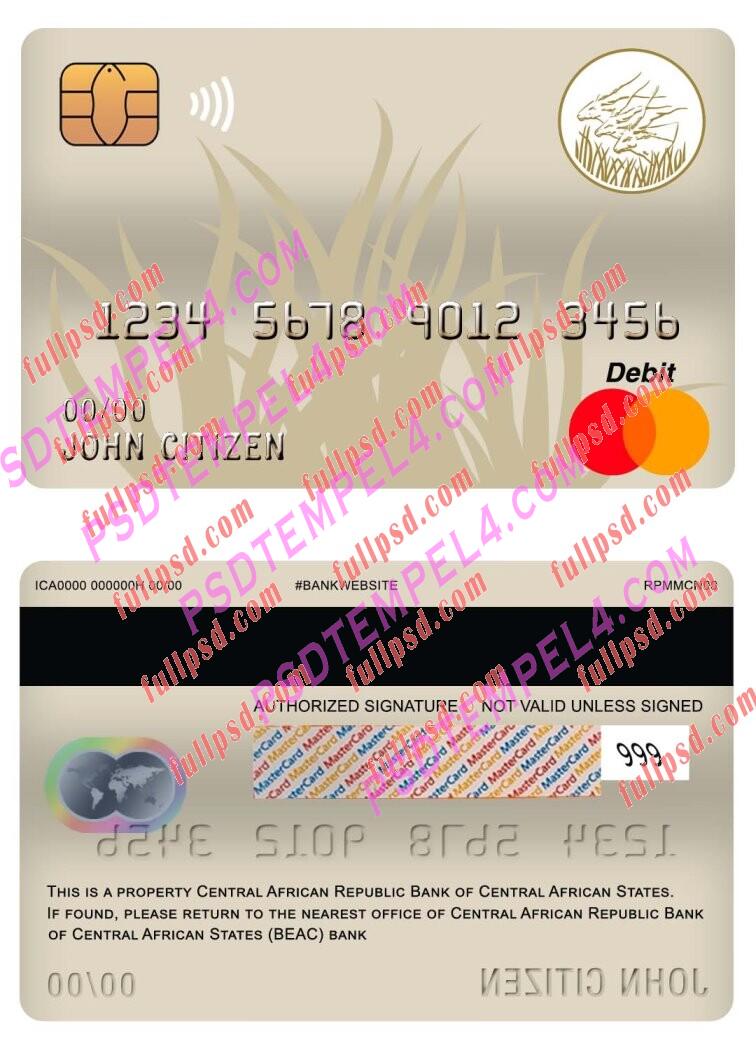 central african republic bank of central african states beac bank master debit card PSD