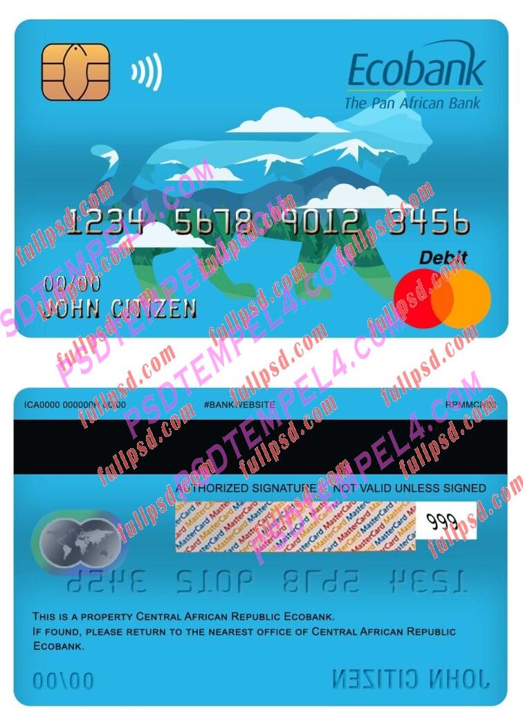 central african republic ecobank master debit card PSD