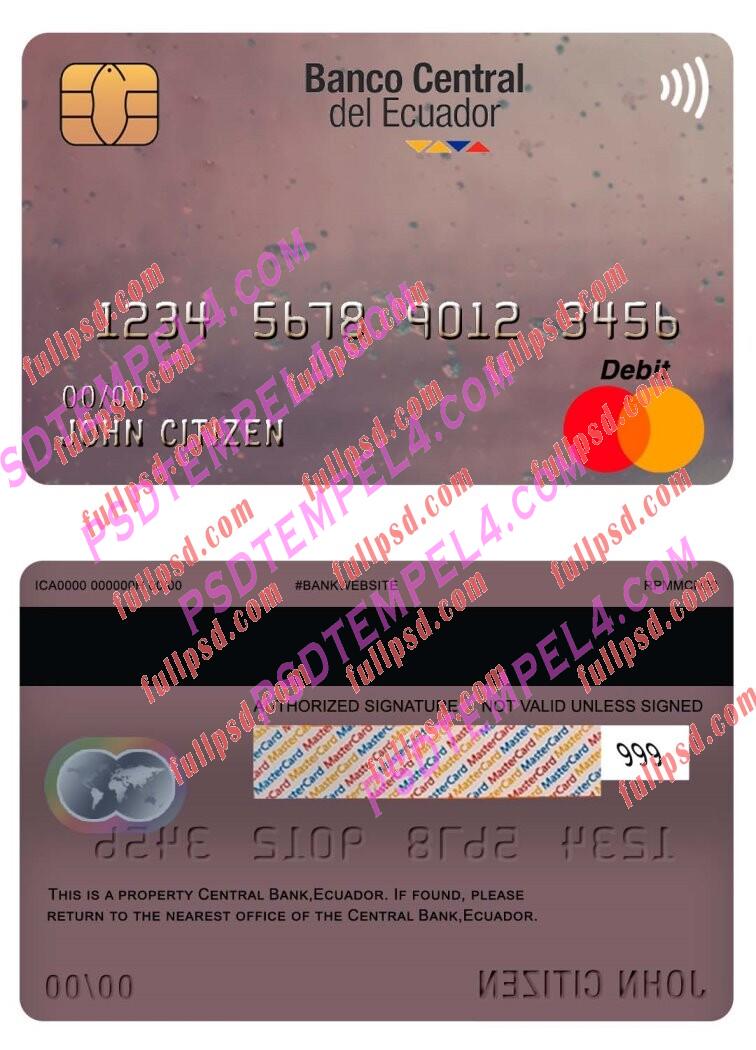 ecuador central bank Mastercard PSD