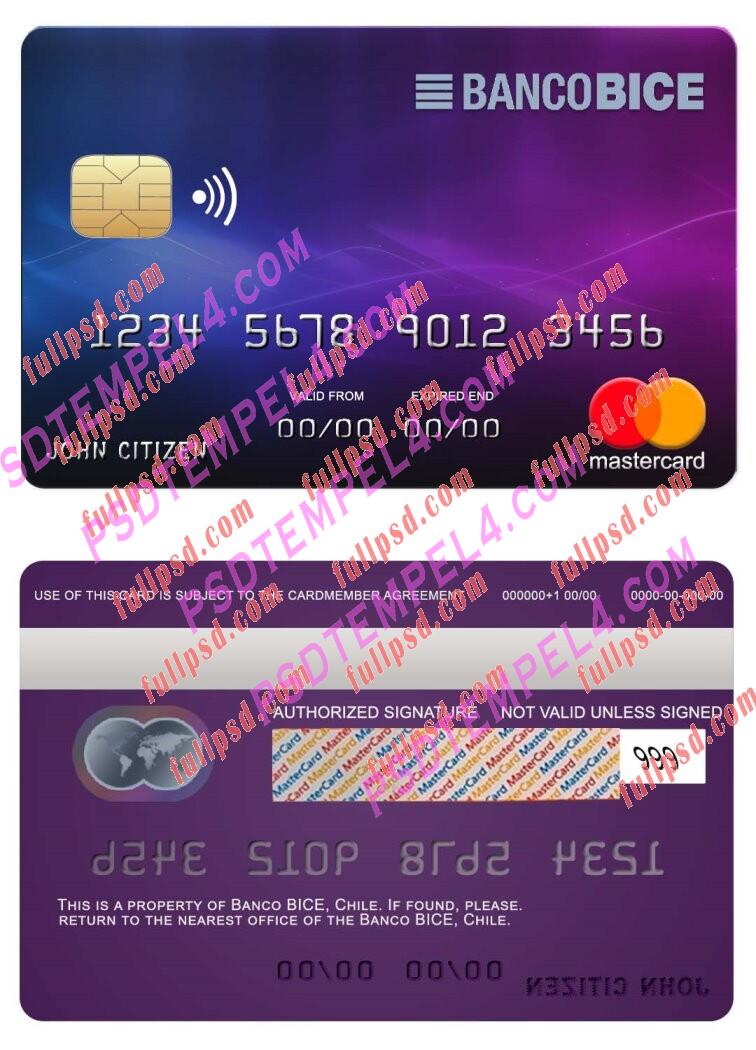 chile BICE bank Mastercard PSD