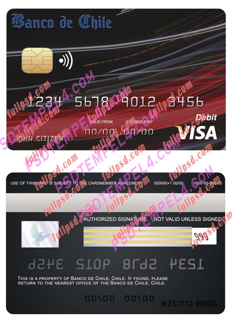 chile Banco de Chile bank visa card PSD