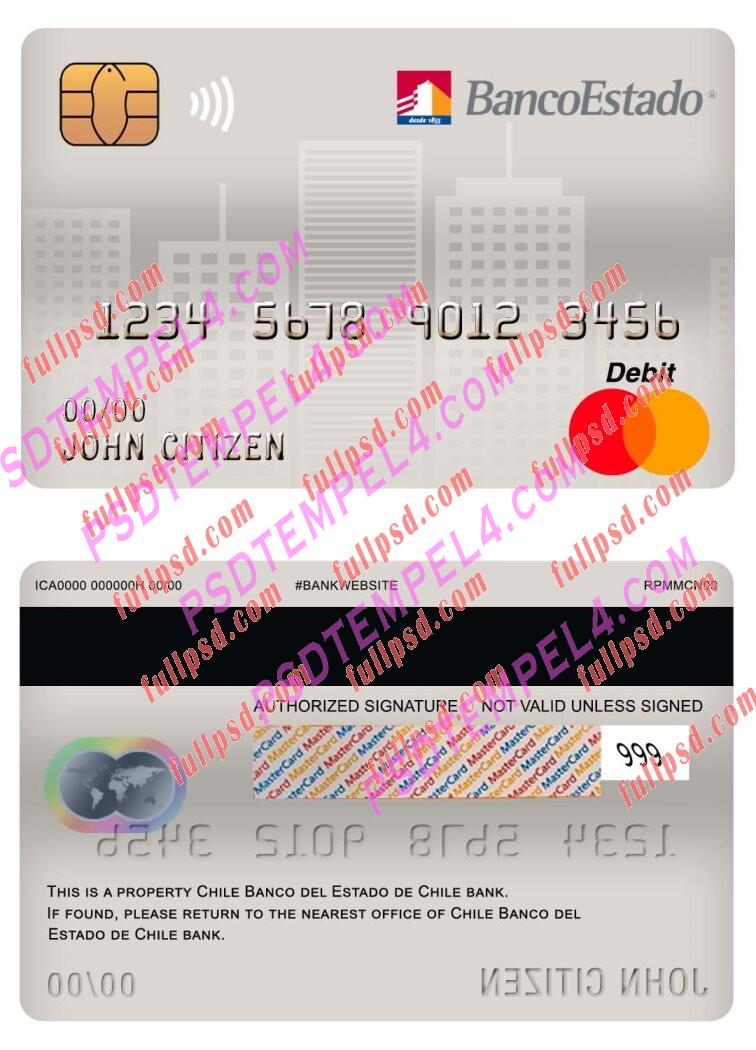 chile banco del estado de chile bank master debit card PSD