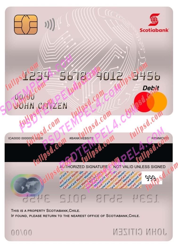 chile scotiabank master debit card PSD