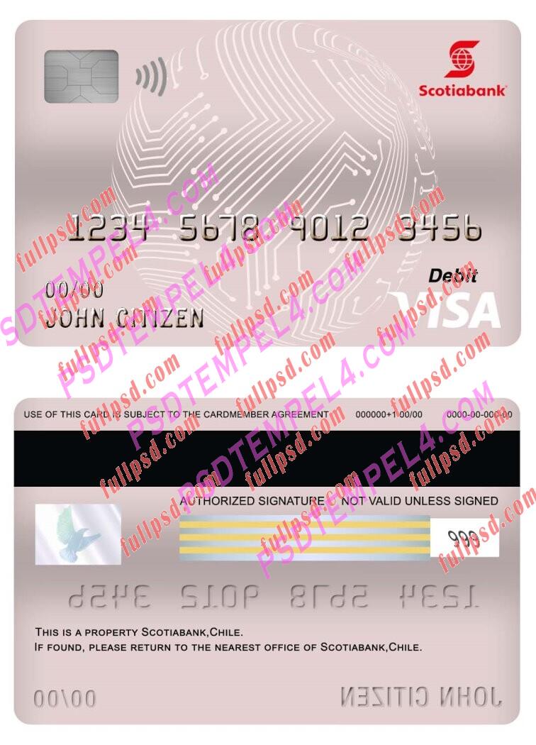 chile scotiabank visa debit card PSD