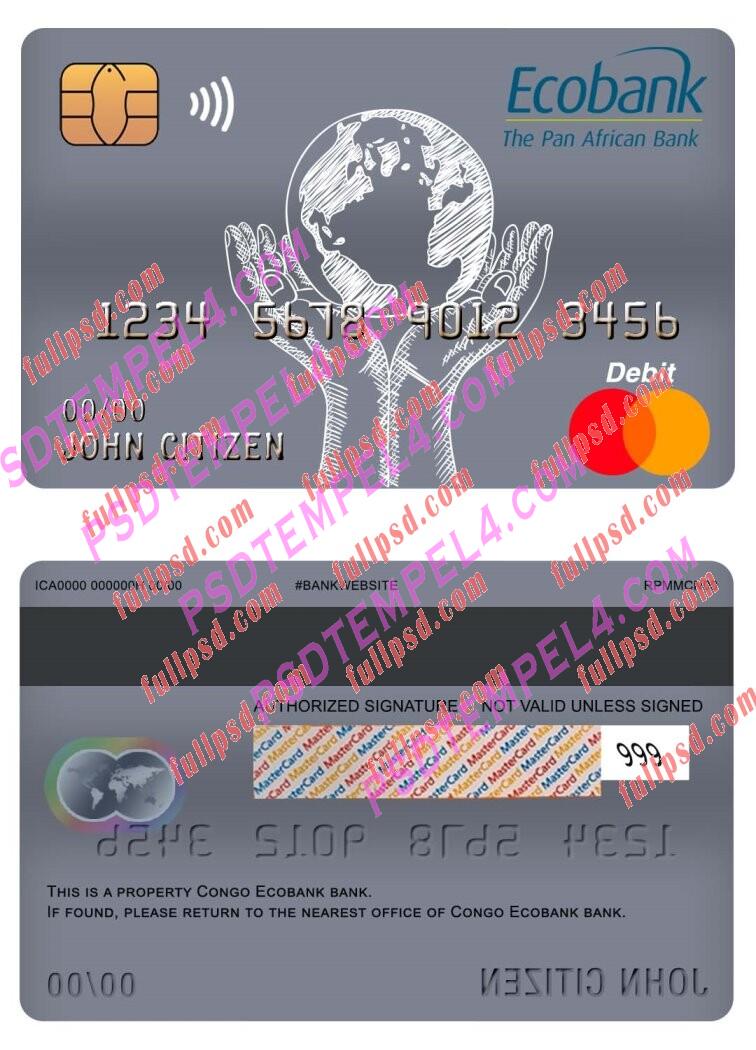 congo ecobank bank master debit card PSD