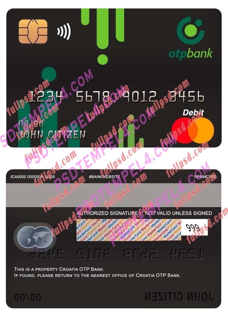 croatia otp bank master debit card PSD