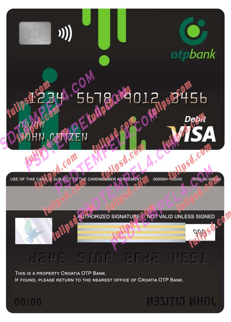 croatia otp bank visa debit card PSD