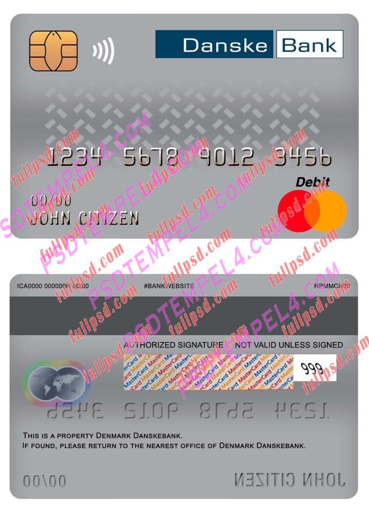 denmark danskebank master debit card PSD