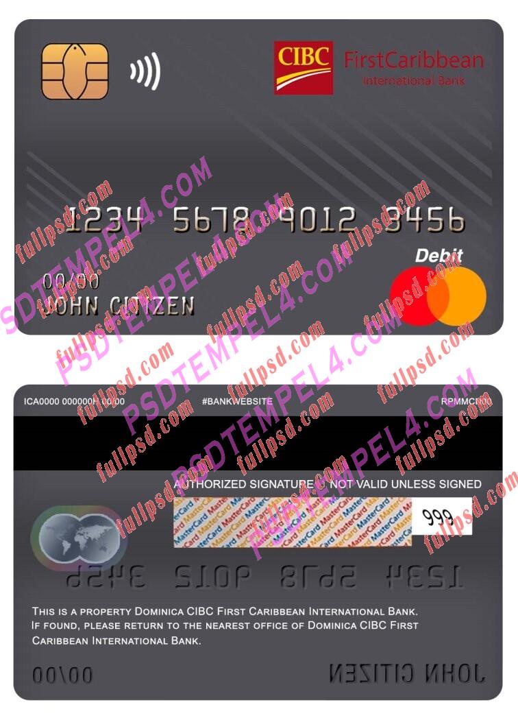 dominica cibc first caribbean international bank master debit card PSD