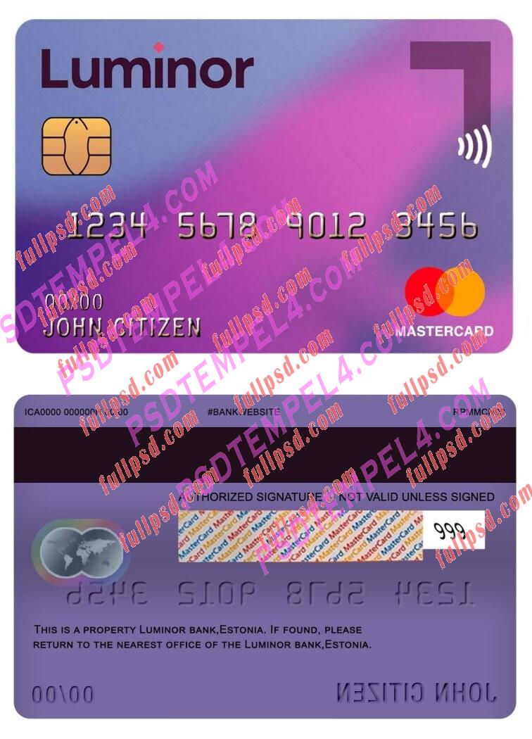estonia luminor bank Mastercard PSD
