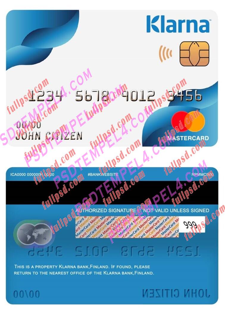 finland klarna bank Mastercard PSD