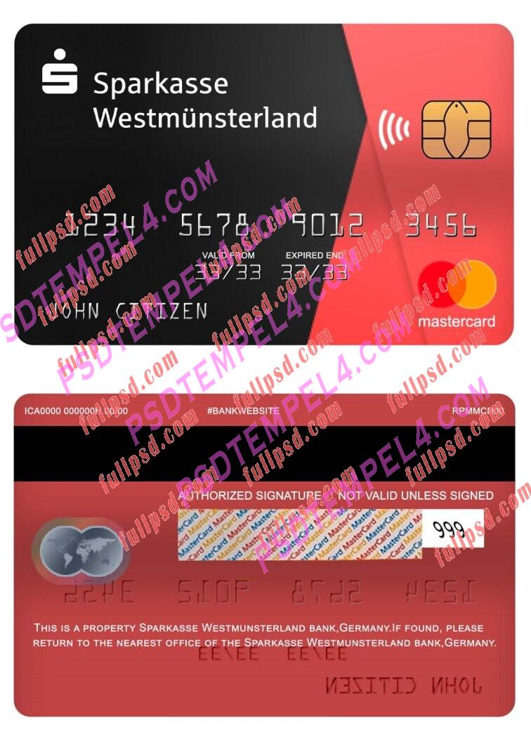 germany sparkasse westmunsterland bank Mastercard PSD