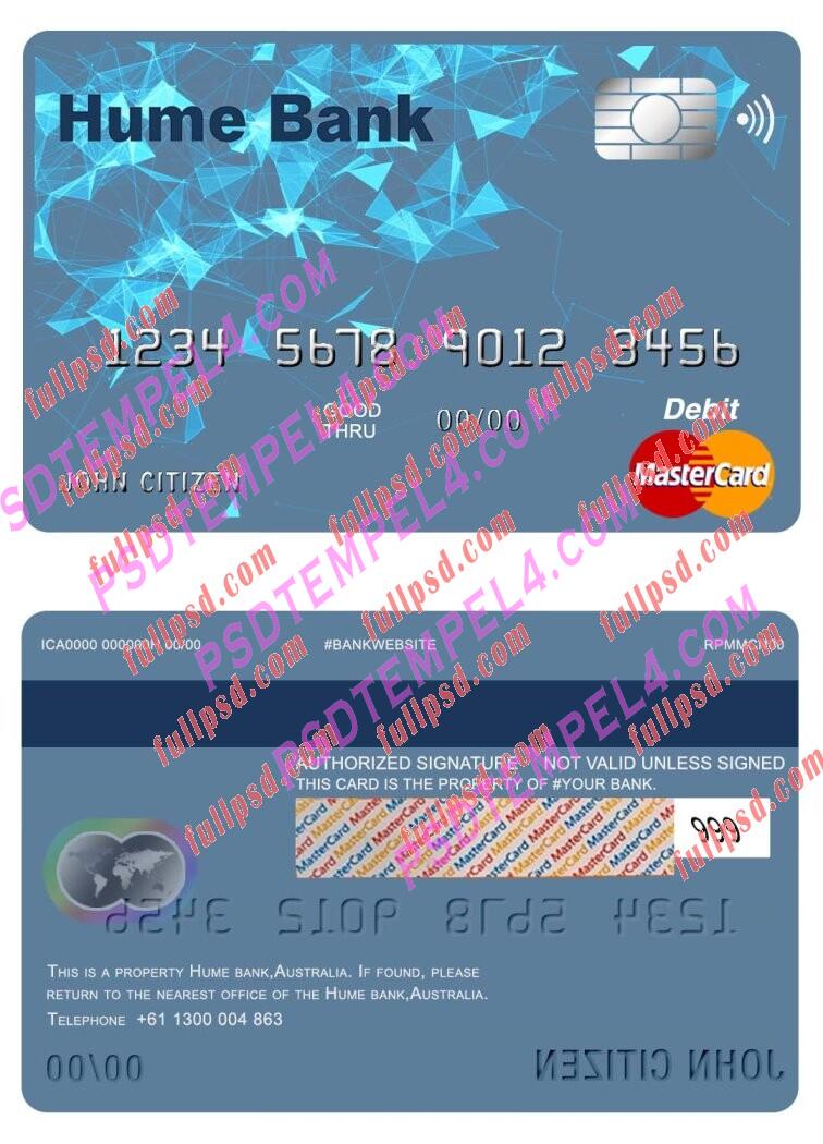 australia hume bank Mastercard PSD