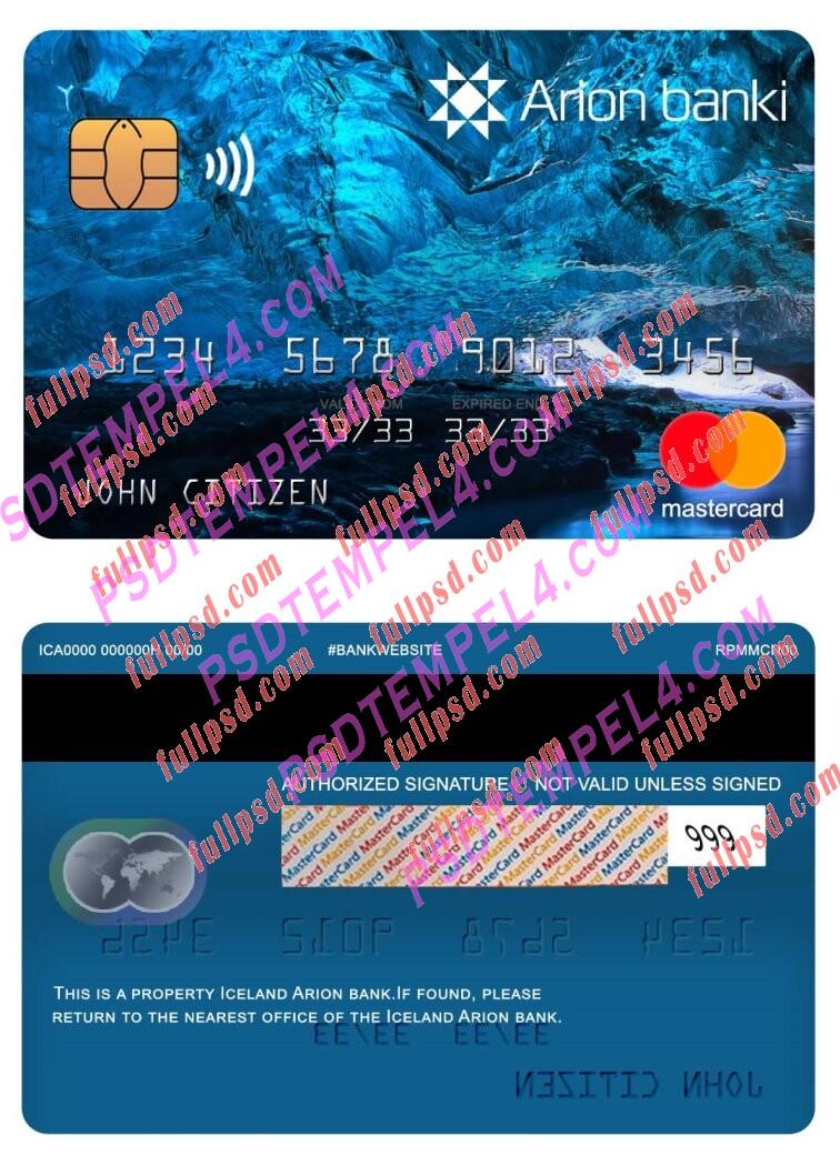 iceland arion Mastercard PSD