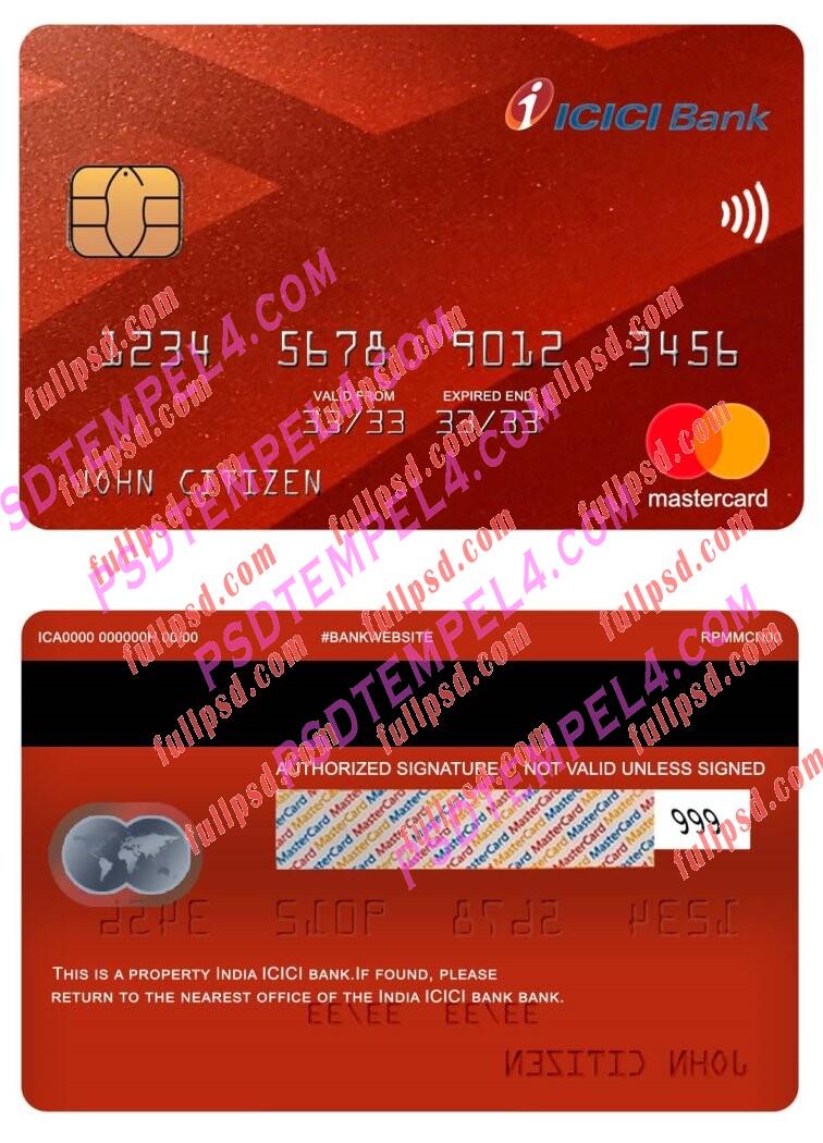 india ICICI bank Mastercard PSD