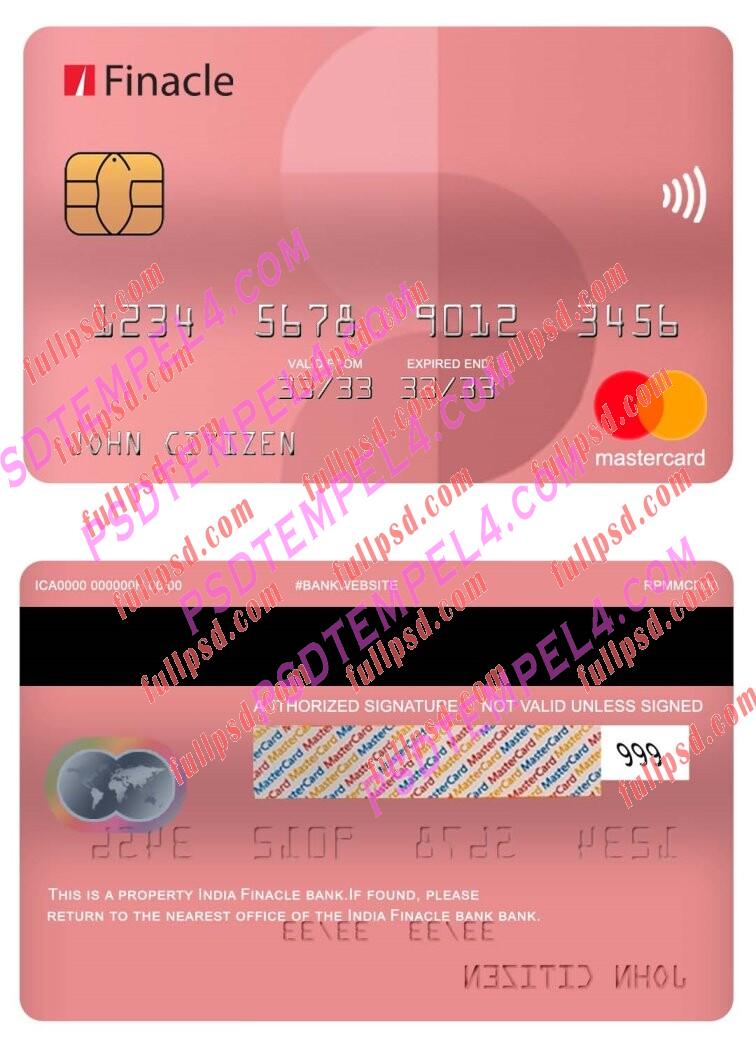 india finacle bank Mastercard PSD
