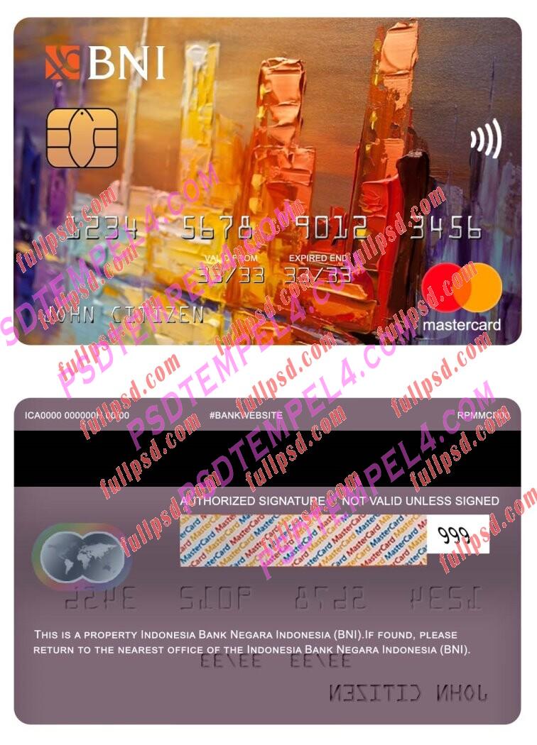 indonesia bank negara indonesia bni Mastercard PSD