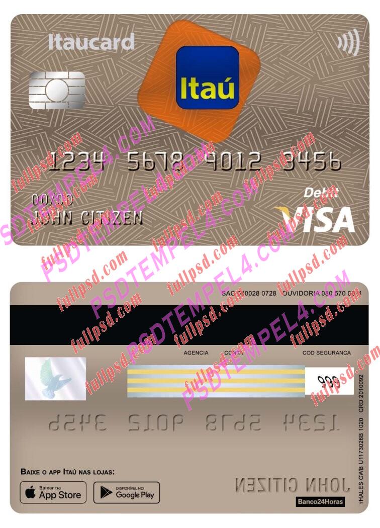 itau bank visa debit card PSD