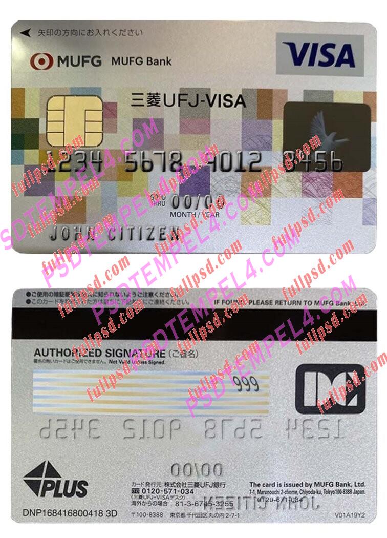 japan mufg bank visa card PSD