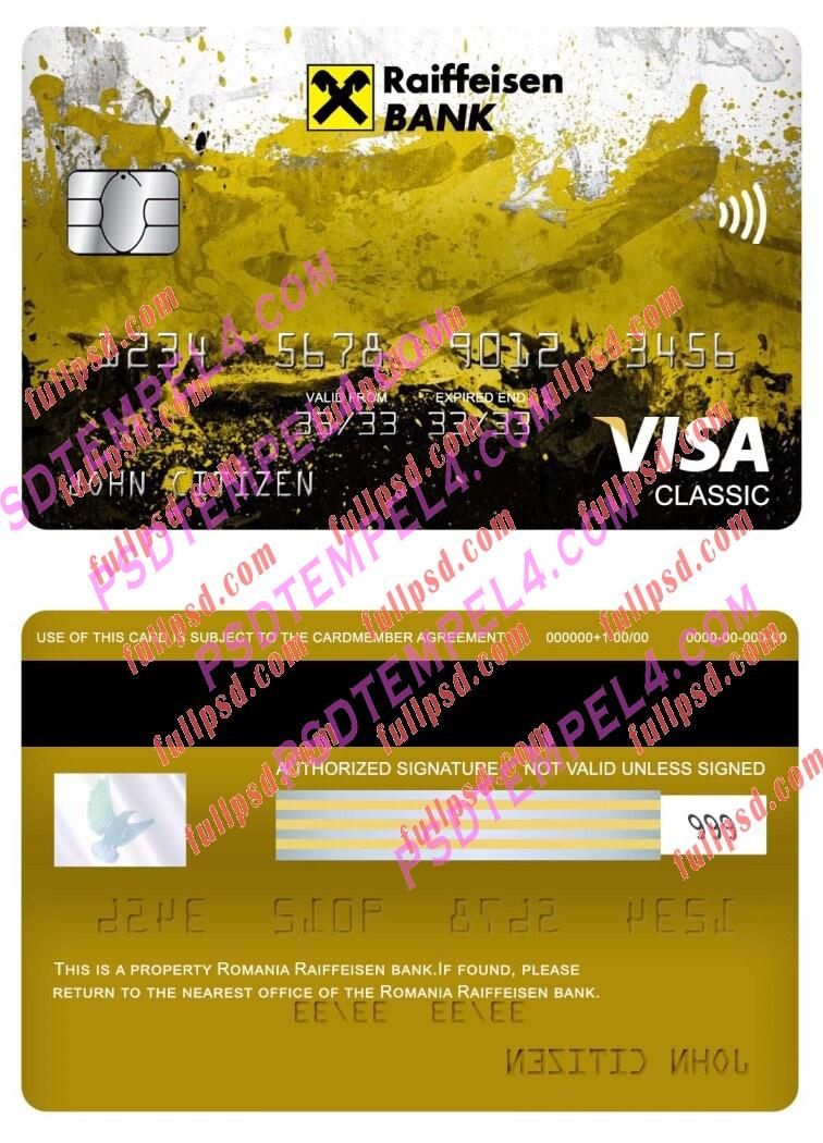 romania raiffeisen bank visa classic card PSD